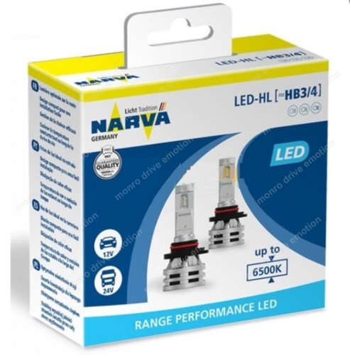 Лампы светодиодные Narva HB3/HB4 12/24v 6500K X2 18038 Range Performance
