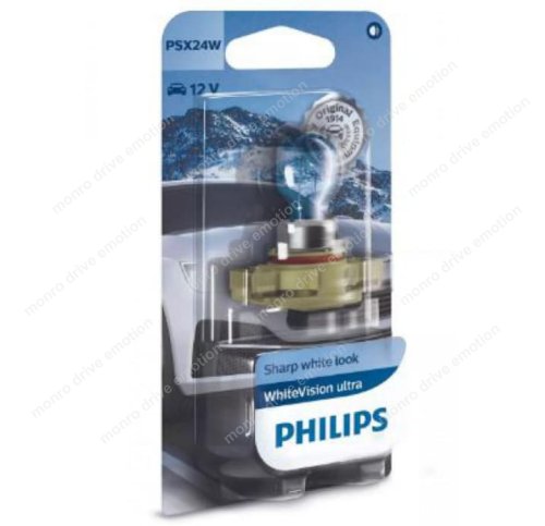 Лампа галогенная Philips PSX24W WhiteVision ultra +60% 55W 12V (3300K) B1 12276WVUB1
