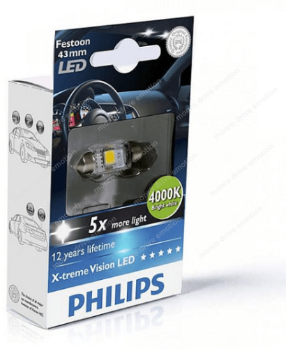 Лампа светодиодная Philips 43mm (1шт)