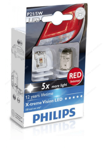 Лампа двухконтактная P21/5W RED (2шт)