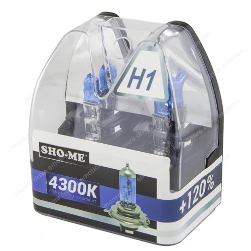 Лампа галогенная H1 Sho-Me 4300К +120%