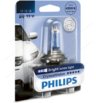 Лампа галогенная Philips H11 Cristal Vision, 4300K, 1шт/блистер 12362CVB1