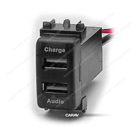 Разъем USB в штатную заглушку Carav 17-106 Nissan / 2 порта: аудио + зарядное устройство
