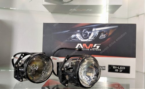 Автомобильные линзы AMS Bi-LED i8 3” (комплект 2 шт.)