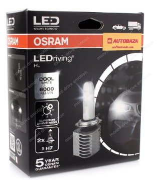 Лампы светодиодные OSRAM 65210CW LEDriving H7 14W 12-24V 6000K (2шт.)