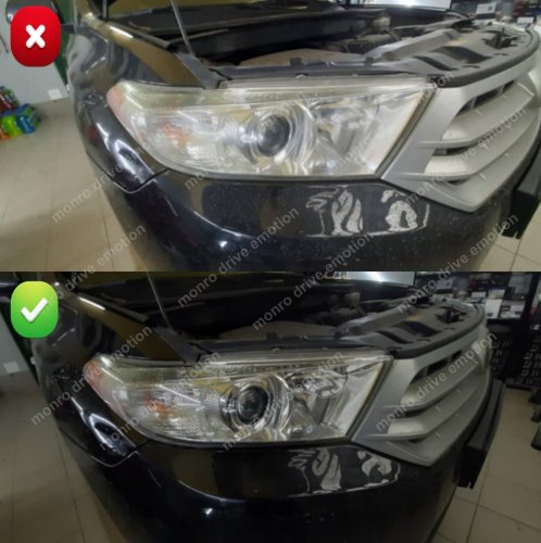 Встановлення LED и полірування фар Toyota Highlander