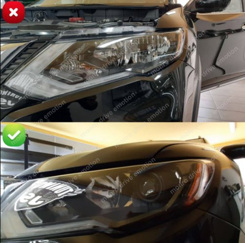 Установка LED линз и LED ламп в птф Nissan Rouge 2017 г.в.