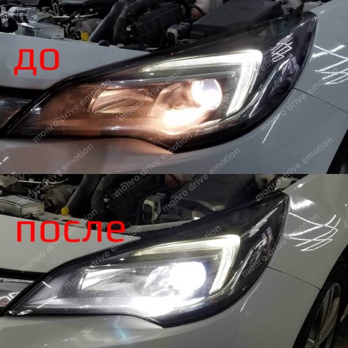 Установка LED ламп Opel Astra K
