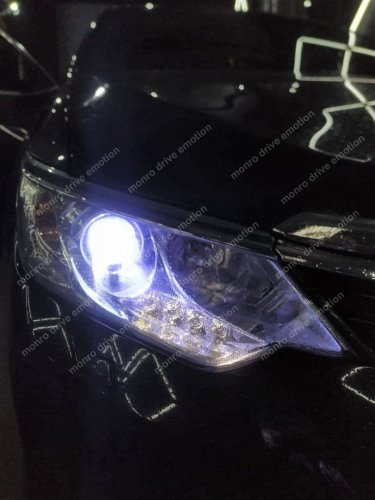 Установка LED линз и полировка фар Toyota Camry 2016 г.в.