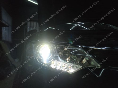 Установка LED линз и полировка фар Toyota Camry 2016 г.в.